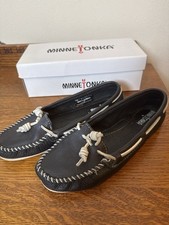 Minnetonka Moccasins Women's Slip On, Black, Hard Sole, Size 8, 510S