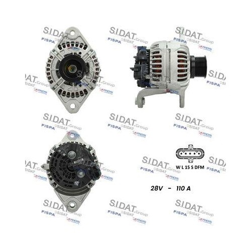 Alternateur Sidat A24BH0082 haute performance 90A pour moteurs Renault et Volvo