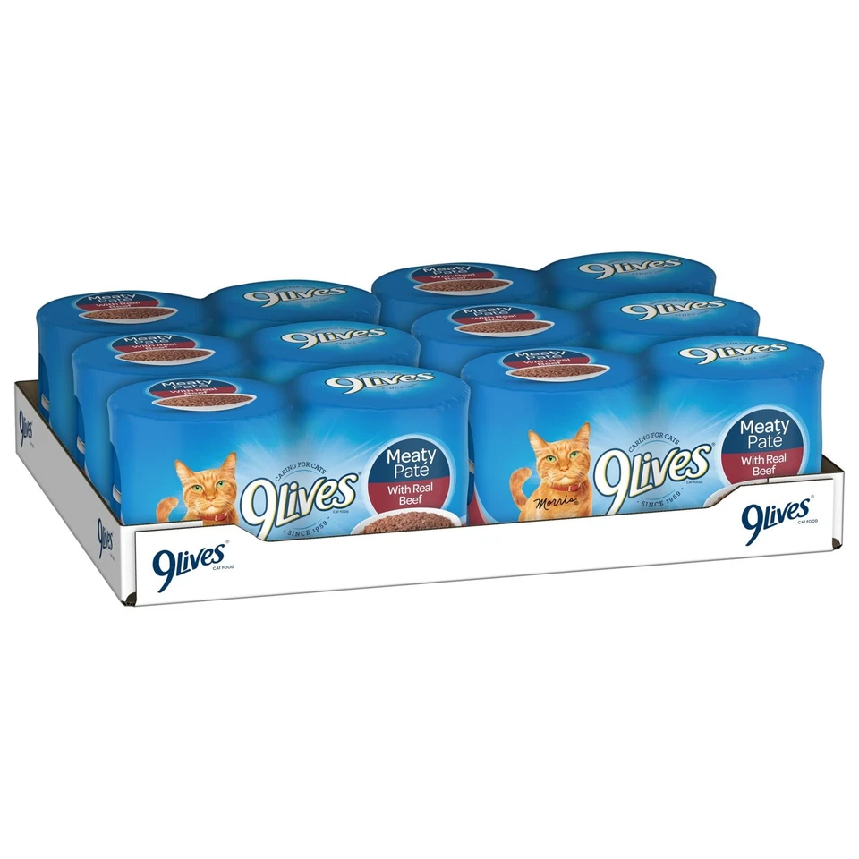 Paté carnoso 9Lives con comida húmeda para gatos de carne real, paquete de latas de 4-5,5 onzas, 6 unidades Foto 3 de 4