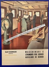 🔵DISEGNO MARIO PUPPO SAN GIORGIO GENOVA MACCHINARI E STRUMENTI DI BORDO NAVI 😂