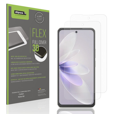 2x Full Cover Schutzfolie matt für Cubot Note 60 Panzerfolie Anti-Shock