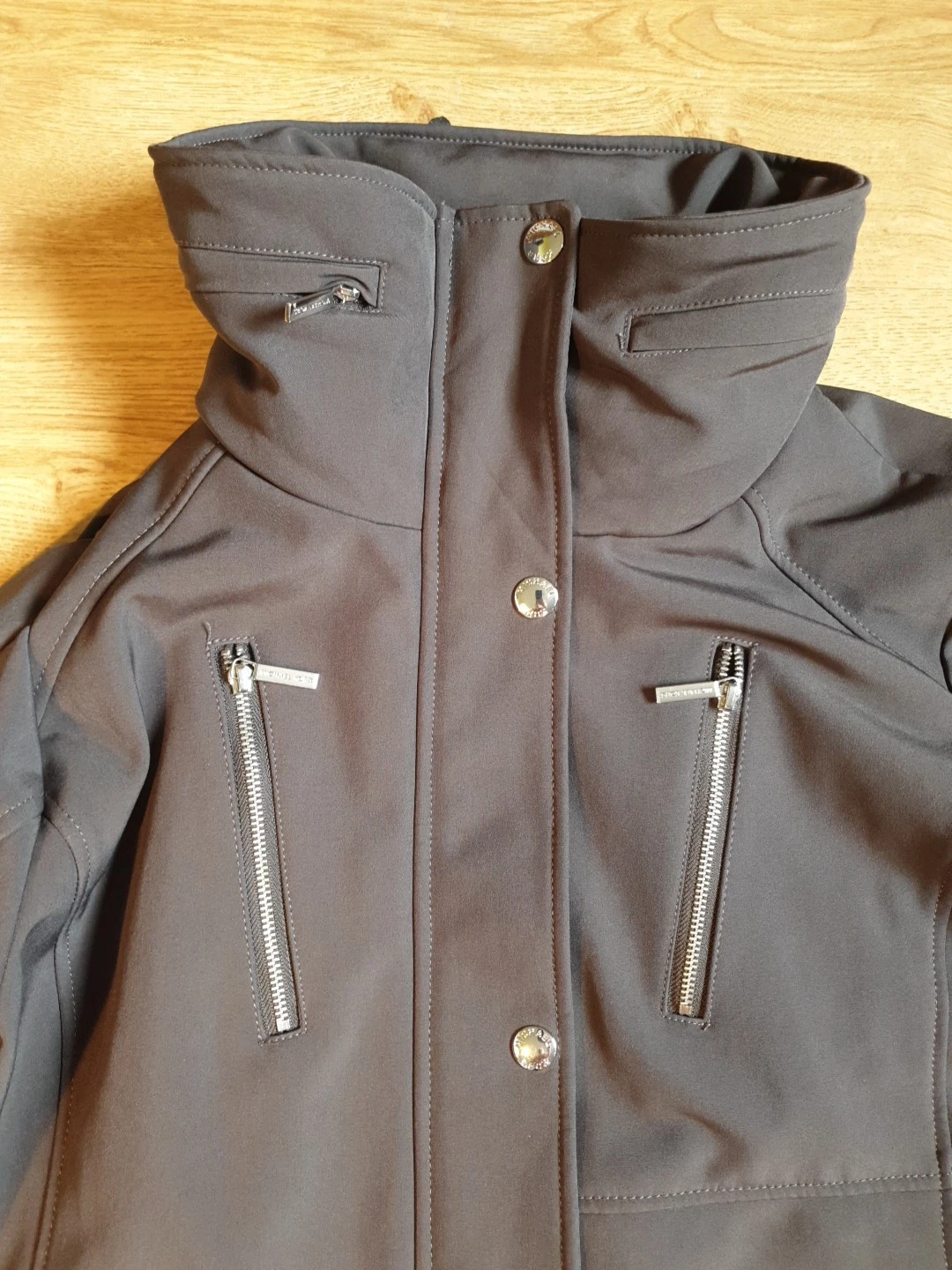 MICHAEL KORS giacca trench donna con cappuccio nascosto grigio taglia XL