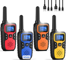 Walkie Talkies for Adults Long Range-Rechargeable 4 Pack 2 Way Radios, Hiking Ac