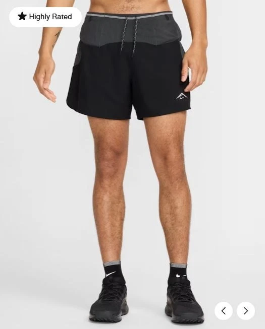 NEW MENS X LARGE NIKE TRAIL SECOND SUNRISE RUNNING SHORTS 2in1 5" BLACK HJ3572