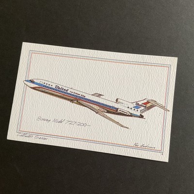 United Airlines Boeing 727 - 200 Post Card Unposted - Johns Byrne 1973 Postcard