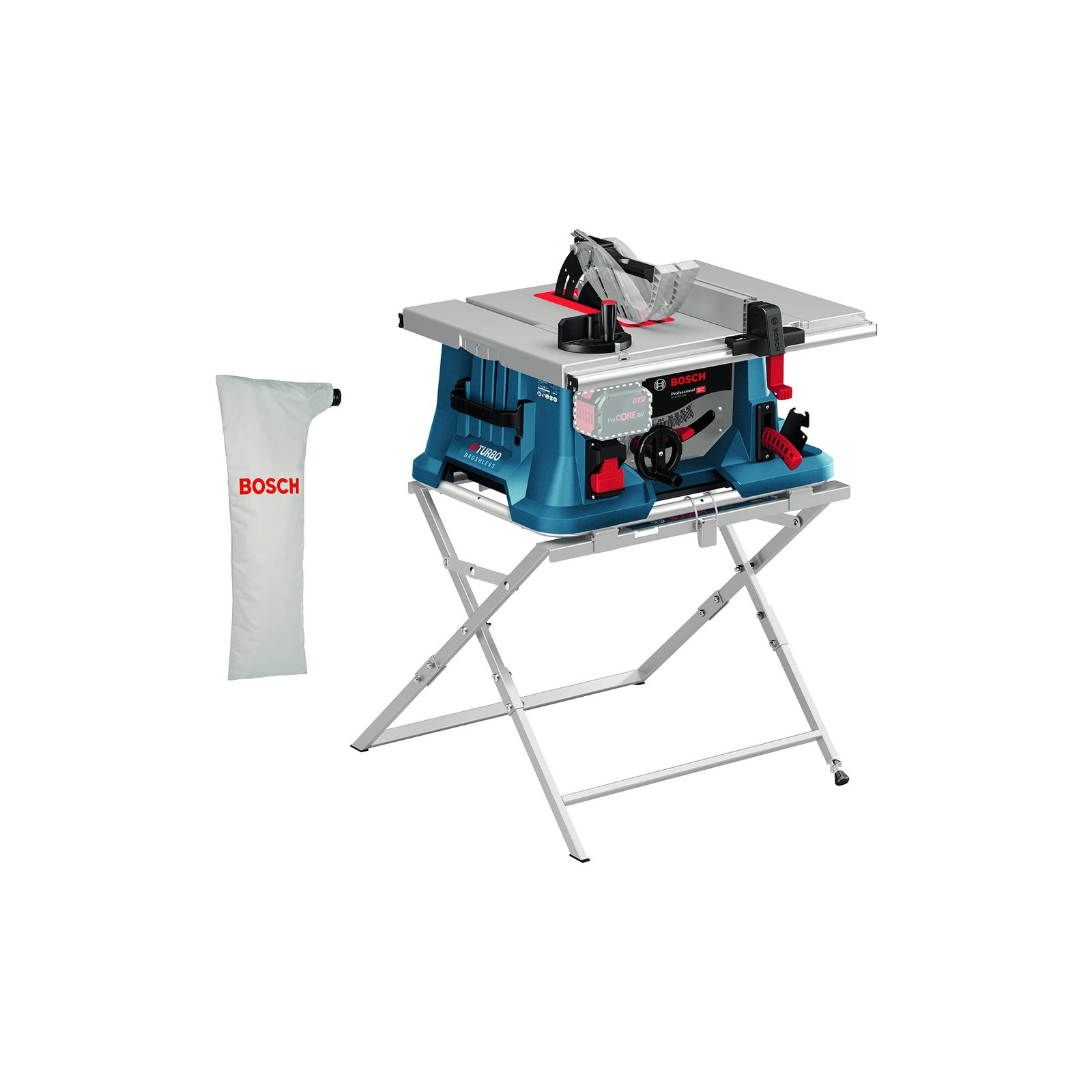 Bosch Professional 18V System BITURBO Akku-Tischkreissäge GTS 18V-216 + Arbeitst