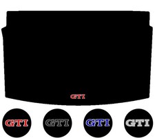 Fits VW Polo Mk6 2018 onwards Black Tailored Boot Mat GTI Badge / Motif / Logo