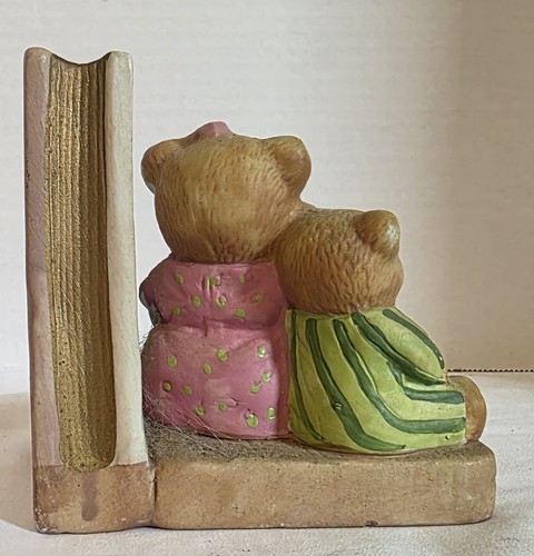 Teddy Bear Book Ends Ceramic Hand Painted Childrens TeddyBear Figurines Hobbyist - 第 5/11 張圖片