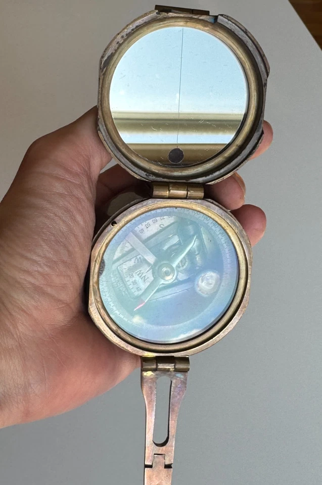 Antique Brass Brunton Compass 1818 Maritime Nautical Collectible London Engraved - Image 4 of 4