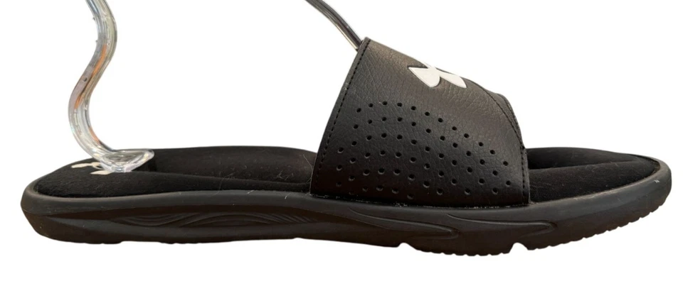 Under Armour Ignite V1 Masculino Preto Branco Slip On Slides Sola Almofadada Tamanho 14 - Imagem 2 de 4