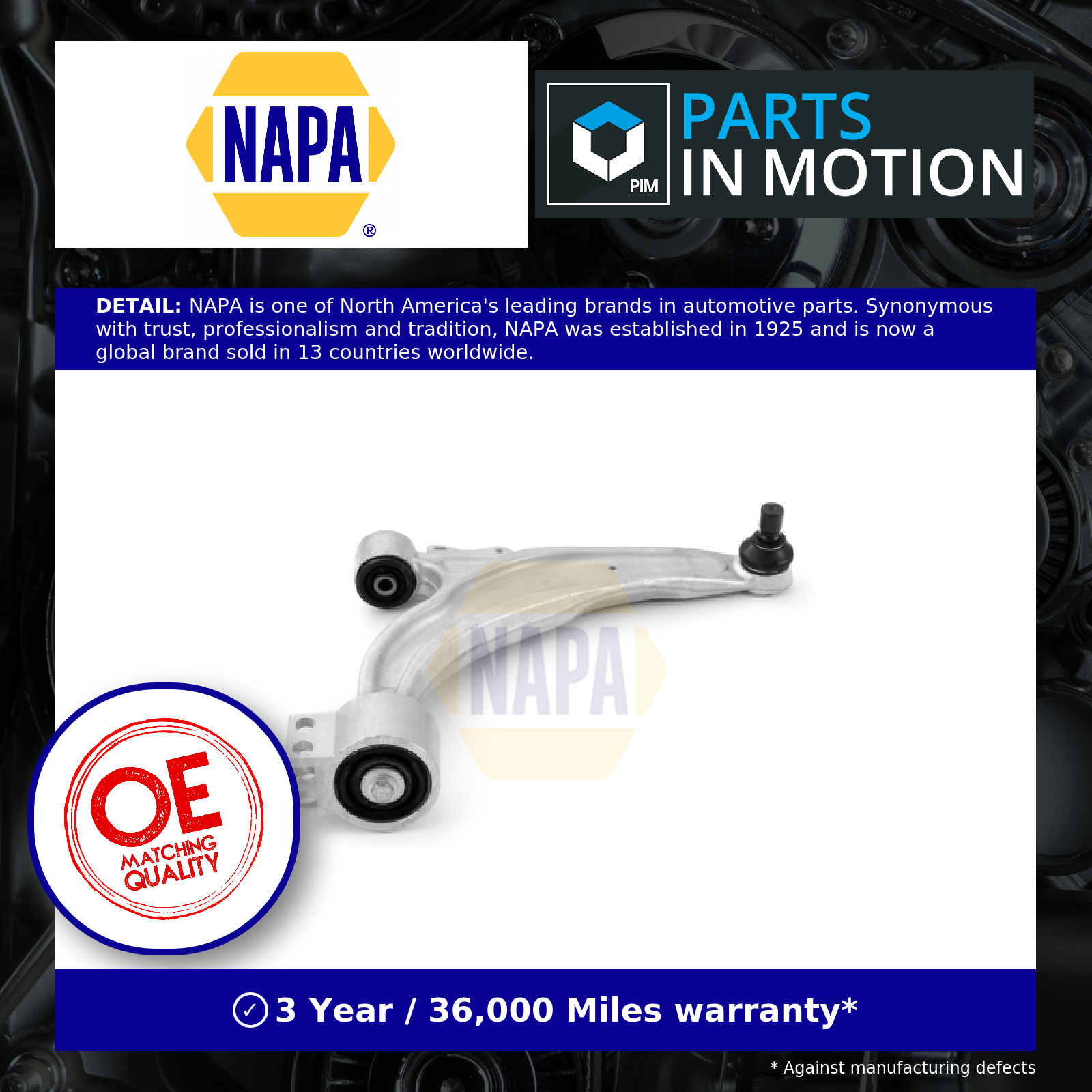 Wishbone / Suspension Arm NST2546 NAPA Track Control 0352115 0352493 13272606