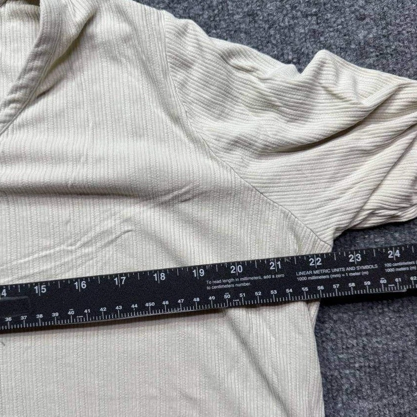 Lands End Henley Sleep Shirt Dress Womens Plus 1X Beige Ribbed Casual Lounge Top - Image 4 of 4