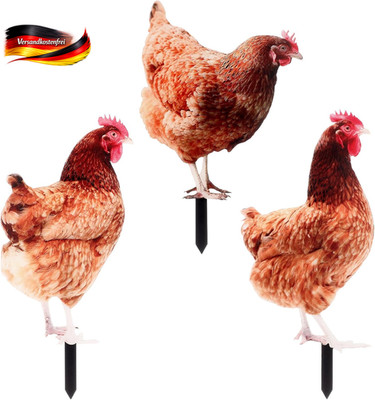 Oster Gartenstecker Huhn Henne Küken Dekoration für Blumenbeet Rasen Terrasse