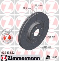 2X Bremsscheibe Sport Z Zimmermann 100.3332.52 FüR Audi A5 Q5 A4 B8 1LJ 8RB 8K5