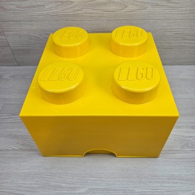 Lego 2x2 Steine Aufbewahrungswürfel gelb stapelbar Behälter Box 4 Noppen