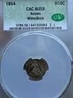 New ListingNice Original 1854 CAC AU 58 Seated Liberty Silver Half Dime  Arrows