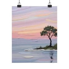 Serene Landscape Poster, Nature Art Print, Wall Decor, Home Aesthetics