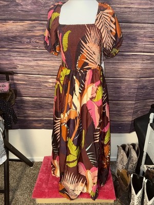 Truly 4 You Women's- NWT - Tropical Print - Off The Shoulder Option Long Dress