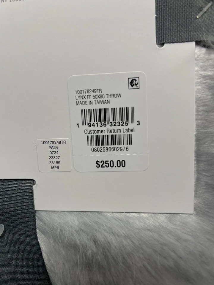 Tiro de piel sintética de lince Hotel Collection, color gris 50 pulgadas X 60 pulgadas Foto 3 de 4