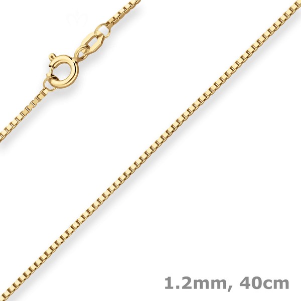 1,2Mm Veneziakette Goldkette Collier Halskette Aus 333 Gold Gelbgold 40Cm-image