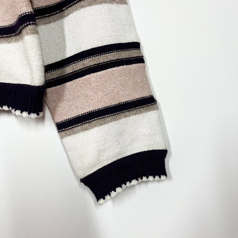 Lumiere Women’s Cropped Multicolor Striped Sweater Sz S Crew Neck Pastel Basic - Image 4 of 4