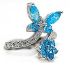 2CT Heat Treated Blue Topaz 925 Sterling Silver Ring Jewelry Sz 6 NF1-4 — photo 2