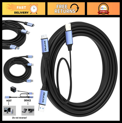 32ft Active USB 3.0 A to Micro-B Cable Male to Male, 5Gbps High-Speed Data Trans