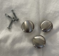 LOT of 3- Round, Brushed Satin Nickel Cabinet Knobs w/ Screws