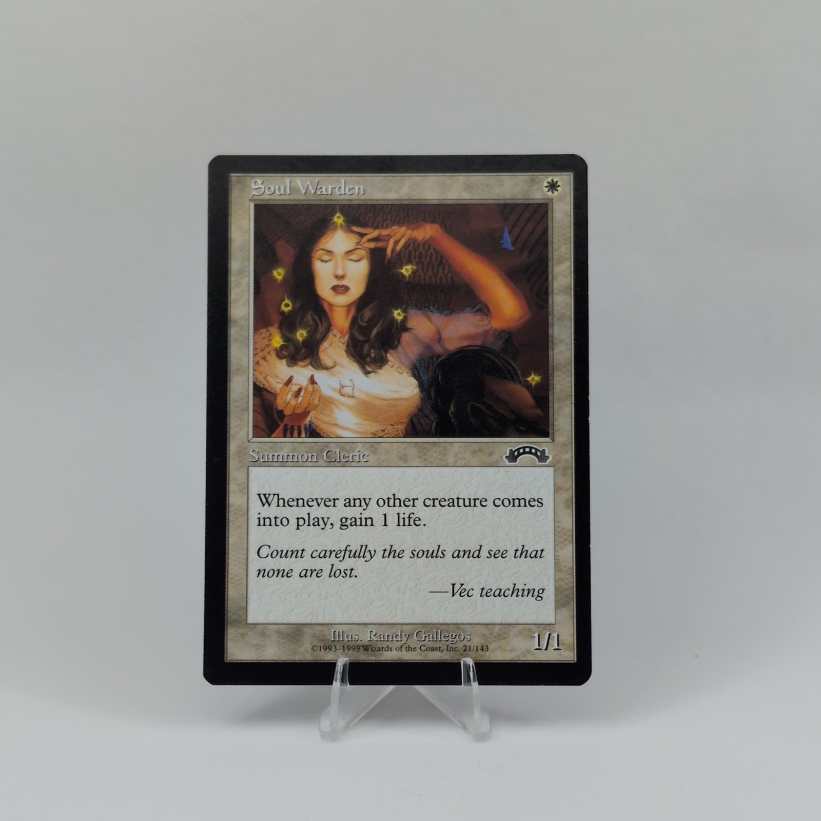 MTG Soul Warden Exodus Magic the Gathering LP Card Cleric Creature Vtg 1999