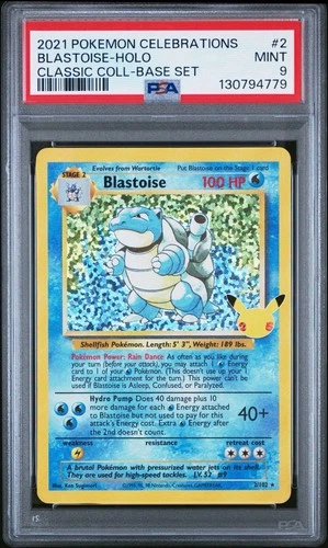 Blastoise - 2/102 PSA 9 Celebrations 25th Anniversary Holo Rare Pokemon GEM MT