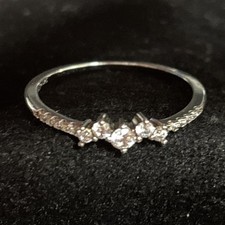 rings for women sterling silver 925 Clear Stones 8.75