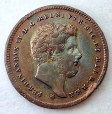 Naples Two Sicilies Ferdinand II Bourbon splendid 2 Tornesi 1852
