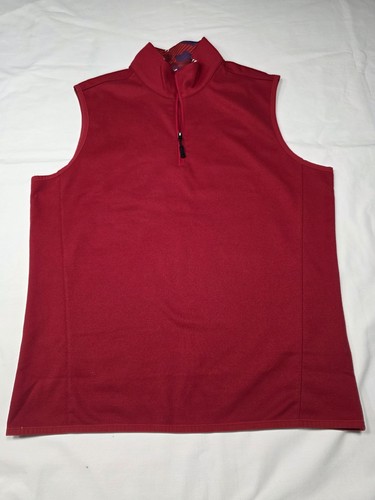 Robert Graham Red Golf Pullover Vest 1/4 Zip Unisex Size S NWOT - Afbeelding 1 van 11