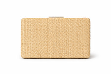 Woven Straw Clutch Beige Rattan Evening Bag Summer Beach Wedding Purse