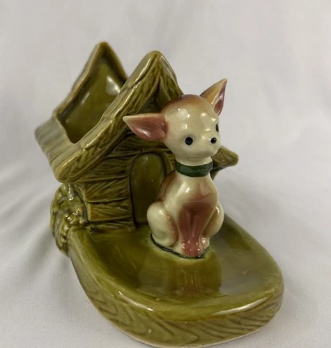 Vtg. 1950’s Chihuahua Ceramic Planter, Shawnee Pottery, Excellent Condition