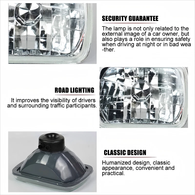 Faro LED cuadrado de 7x6 pulgadas H4 9003 alto-bajo para Corolla 1981-1992 AAA Foto 2 de 4