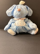 Vintage 1980 s Fisher Price Puffalump Blue Puppy Dog Stuffed Plush Toy