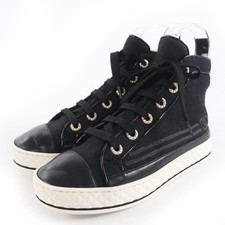 Great CHANEL sneakers COCO Mark Canvas and Leather with Faux Pearl 35 G34222