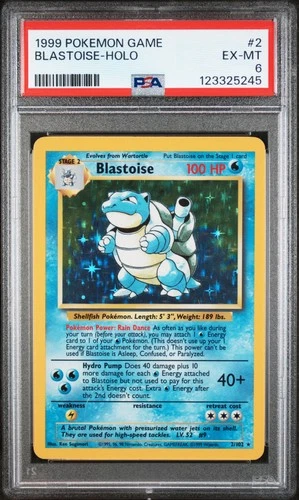 1999 POKEMON BASE SET UNLIMITED #2 BLASTOISE-HOLO PSA 6