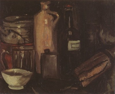 Vincent van Gogh 067 Stillleben mit Töpfen Glas und Flaschen Nuenen 1884 Kunstdruck