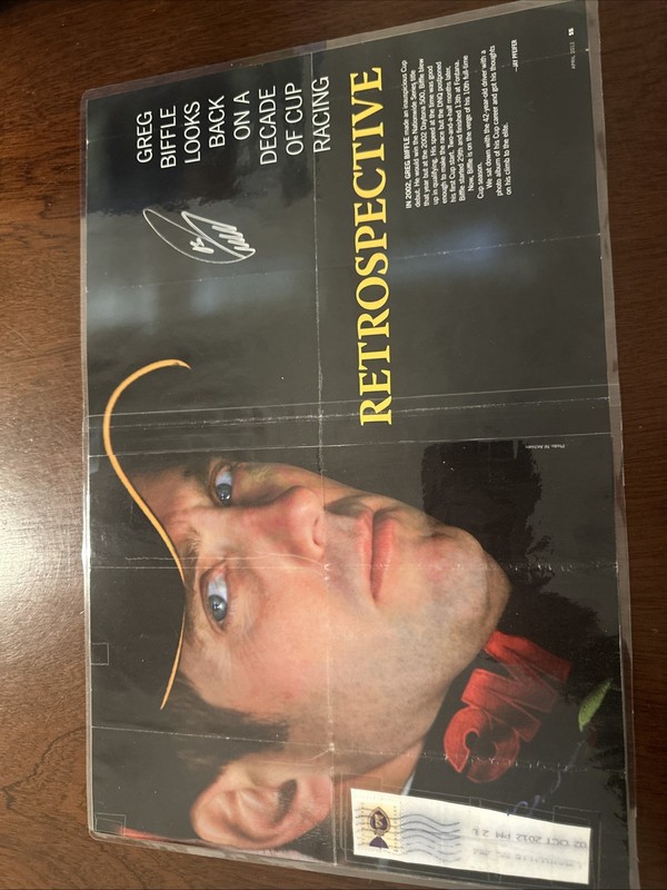 Greg Biffle Autographed Magazine Article