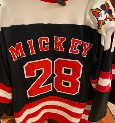 2025 Disney Mickey Mouse 28 Ice Hockey Jersey Adult Size 3XL - NEW