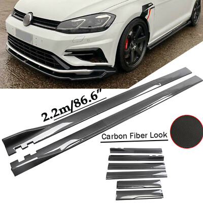 86.6  Carbon Fiber Side Skirt Rocker Panel Splitter Lip For Volkswagen VW