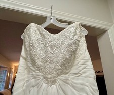 Davids Bridal Strapless Wedding Dress simple yet elegant 