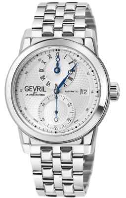 Gevril Men's 24011B Gramercy Swiss Automatic GMT Date Stainless Steel Watch