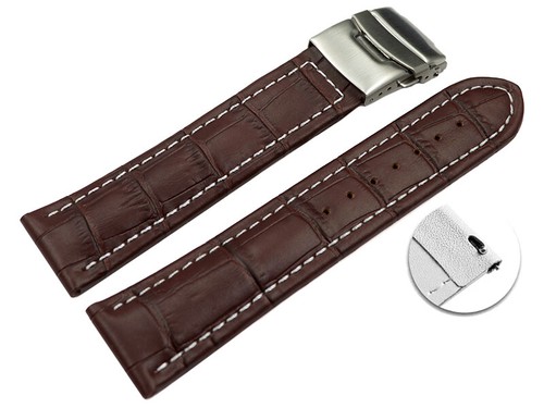 Bracelet de montre veau grainé taupe
