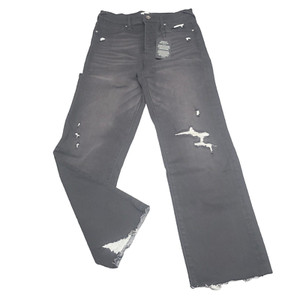 Serra Retreat Dume High-Rise Straight-Leg Jeans Black Distressed A387665 Size 2