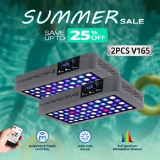 VIPARSPECTRA Timer Control 2pcs 165W LED Aquarium Light For Coral Reef Fish Tank