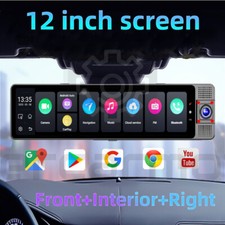 3 Channels WIFI Car Camera Recorder ADAS AR DVR 180 Degree Rearview Mirror