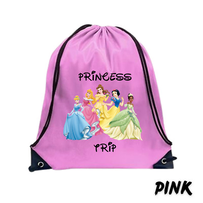 Personalized Princess Drawstring Backpack - Custom Name Gift for Girls